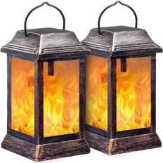 TomCare TomCare Solar Lights Metal Flickering Flame Solar