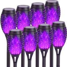 Flickering flame solar lights RIDALUX Solar Lights for Outside with Flickering Flame Purple Ground Lighting