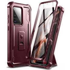 Dexnor Dexnor Full Body Case for Samsung Galaxy S20 Ultra/6.9 inches,[Built in Screen Protector and Kickstand] Heavy Duty Military Grade Protection Shockproof Protective Cover for Galaxy S20 Ultra,Maroon Red