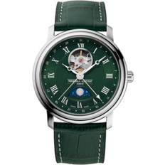 Frederique Constant Watches Frederique Constant Swiss Automatic Classics Heartbeat Moonphase Green Leather 40mm Green