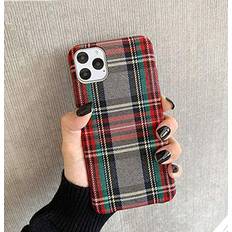 Mixneer Warm Flannel Plaid Cloth Phone Case Simple Plush Fabric Phone Case Compatible with iPhone 11 12 Mini Pro Max SE 2020 7 8 6 6S Plus XR X XS Cover Compatible with iPhone 11 pro max, Gray