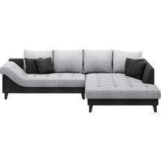 Schwarz Sofas Poco Upholstered Corner Ginger Gray Black Sofa 306cm 4-Sitzer