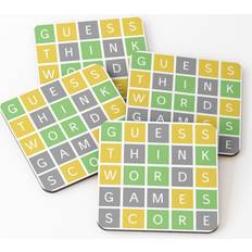 WHIBOS Wordle Word Scramble Coaster 4pcs