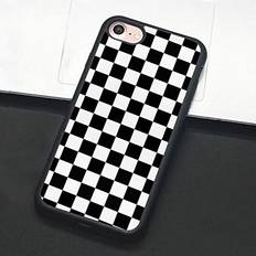 Mobile Phone Cases Checkerboard Phone Case Compatible with iPhone 12 11 Pro Max XS XR X 7 8 Plus 6 6s 5 5s Hard Cover Grid Lattice Plaid Tartan Damier Chessboard Checker Flag Compatible with iPhone Xs, 1