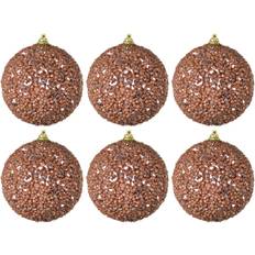 Rose Gold Decorative Items Davies Rose Gold Dazzling Glitter Sequin Textured Baubles Christmas Tree Ornament 6pcs