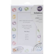 Babies Cards & Invitations Wilton Wilton Feet Pastel Baby Shower Invitations, 12pc, 5.5" W x 8.5" L, 12ct