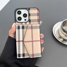 SilteD Luxury Wallet Case Compatible with iPhone 12 Pro Max Case for Women Men,Classic Checkered Style PU Leather Protective with Cash Card Holder Cover Case for iPhone 12 Pro Max 6.7inch Khaki