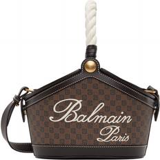 Bucket Bags Balmain Brown Monogram Canvas & Leather Bucket Bag UNI