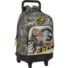 Jurassic World School Rucksack with Wheels Warning Grey 33 X 45 X 22 cm