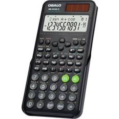 Osalo OSALO Scientific Calculator 401 Function 2-line Display 10 2 Digits Solar and Battery Calculator with Slide-on Cover for Secondary School Black OS