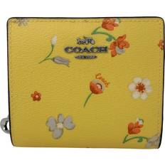 Coach Yellow Wallets Coach Snap Wallet in Mystical Floral Print Yellow Style No C8703