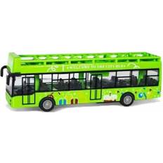 Newest Urban Double-Decker Open-Air Bus Toy Pull Back Childrens Car Alloy ABS Sightseeing Car Model Toys for Boys Kids