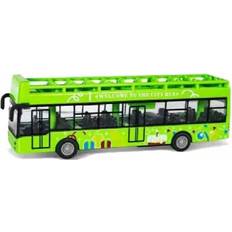 Newest Urban Double-Decker Open-Air Bus Toy Pull Back Childrens Car Alloy ABS Sightseeing Car Model Toys for Boys Kids