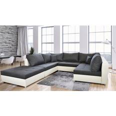 Meubles Sofa Andro Weiss-Dunkelgrau Canapé