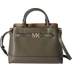 Michael Kors Messenger Bags Michael Kors Reed Large Triple Compartment Satchel Olive Green Pebbled Leather