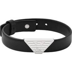 Emporio Armani Horloges uitverkoop Emporio Armani Armband EGS2985040 Leer, Edelstaal Zwart