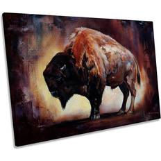 Gracie Oaks Buffalo Bison Photograph Framed Art