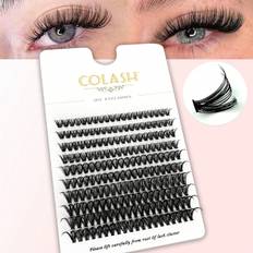 Makeup Shein 200pcs False Eyelashes, 40d, 8-16mm, Mix, Ultra-Light, Waterproof, Cluster Type, Voluminous, Curly, Soft, Suitable For Personal Diy, For Festival, Dai