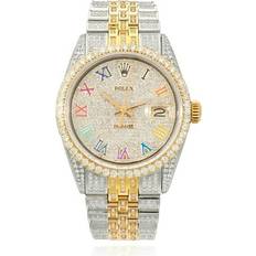 Rolex Women Wrist Watches Rolex Datejust Custom Iced Rainbow Roman Diamond Dial