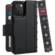 Twelve South Twelve South BookBook for iPhone 13 MagSafe Compatible 3-in-1 Leather Wallet Case with Display Stand/Removable Magnetic Shell Black