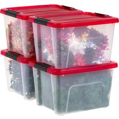 Red Storage Boxes Iris USA 4Pack 20qt Bin Storage Box 4