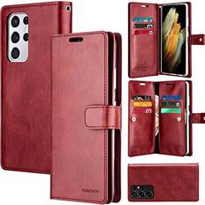 Goospery Goospery Mansoor Wallet for Galaxy S21 Ultra 6.8"2021 Case, Double Sided Multi-Slot Inner Flap Card Holder Ample Storage Flip Phone Cover Wine S21U-MAN-WNE