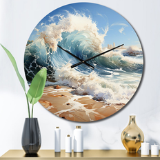 Clocks Design Art "Beach Photo Coastal Symphony V" Nautical & Beach Oversized Wall Clock