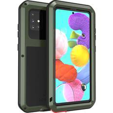 LOVE MEI Mobile Phone Cases LOVE MEI LOVE MEI for Samsung Galaxy A51 Case, Waterproof Military Heavy Duty Shockproof Dust/Dirt Proof Hybrid Aluminum Metal Silicone Tempered Glass Case Hard Cover for Samsung Galaxy A51 6.5 inch Green