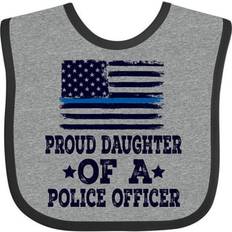 Black Food Bibs Inktastic Police Officer Girls Proud Daughter Baby Bib