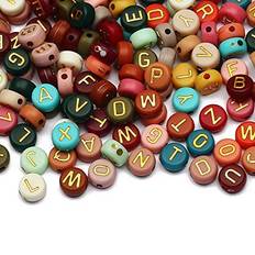 ToBeIT ToBeIT 1000pcs Letter Beads Acrylic Bead Alphabet Letter "A-Z" Round Beads for Jewelry Making, Bracelets, Necklaces, Key ChainsGold