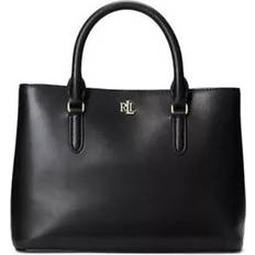 Black Messenger Bags Lauren Ralph Lauren Leather Small Marcy Satchel, Black