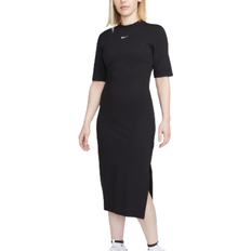 Midi Dresses - Solid Colors NIKE Sportswear Essential Women's Tight Midi Dress - Black/White