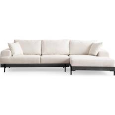 Hörnsoffor - Svarta Atelier Del Sofa Eti Hörnsoffa 3-Sits Vit Soffa