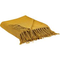 Cotone Coperte Beliani Cotone Senape 125 x 150 cm Yarsa Coperta Giallo