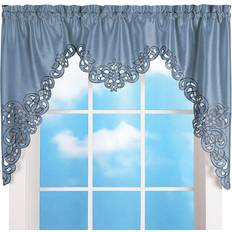 Collections Etc Elegant Scroll Window Valance Rose 58 x 36