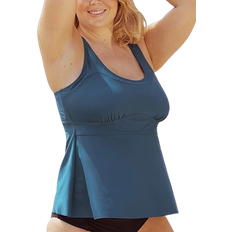 3XL Tankinis Shapermint Essentials Adjustable Strap Wire Free Tankini - Ocean Blue