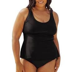 3XL Tankinis Shapermint Essentials Adjustable Strap Wire Free Tankini - Black