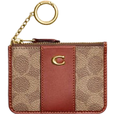 Wallets & Key Holders Coach Mini Skinny Id Case In Signature Canvas - Brass/Tan/Rust