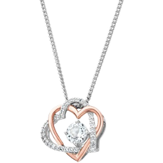 Always in My Heart Pendant Necklace - Rose Gold/Silver/Topaz
