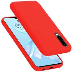 Cadorabo LIQUID ROT, Huawei P30 Case for Huawei P30 Cover Protection TPU Silicone Gel Red