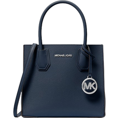 Michael Kors Mercer Medium Pebbled Leather Crossbody Bag - Navy