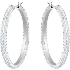 Swarovski Pavé Creoles Large - Silver/Transparent