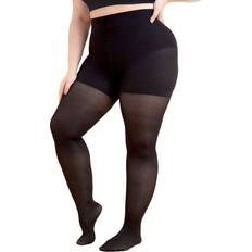 3XL Support Pantyhose Shapermint Essentials Ultra Resistant Shaping Tights - Black