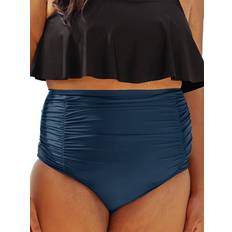 Shapermint Essentials High Waisted Control Bikini Bottom - Ocean Blue