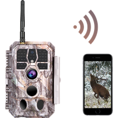 BlazeVideo Chasse BlazeVideo Caméra de Chasse WiFi Bluetooth, 32MP HD 1296P et Vision Nocturne,0.1S Temps de Déclenchement,No Glow LED Infrarouge et IP66 Étanche A280W Gris