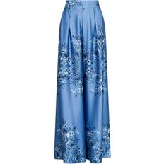 Neo Noir Mana Paisley Border Pants - Dusty Blue