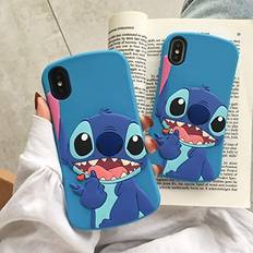 Mobile Phone Covers iPhone XR Blue Stitch Case Soft Silicone Slim Fit Cute Cartoon Lovely Fashion Cover,Cool Cases for Kids Boys Girls Slim Stitch, iPhone Xr