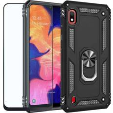 Mobile Phone Accessories Strug for Samsung Galaxy A10 Case Not Fit A10E,Heavy Duty Shockproof Protection Built-in 360 Rotatable Ring Magnetic Car Mount Case Cover with Screen Protector for Samsung Galaxy A10Black