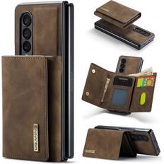 Wallet Cases Oidealo 2 in 1 Magnetic Detachable Wallet Case for Samsung Galaxy Z Fold 4, DG.MING Retro Leather Cell Phone Back Cover Clutch with Trifold Wallet Credit Card Cash Holder Coffee