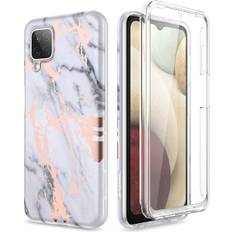 Suritch SURITCH for Samsung Galaxy A12 Case, with Built-in Screen Protector Marble Slim Full-Body Shockproof Protective Phone Case for Samsung A12 6.5 InchGold Marble